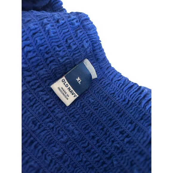 Old Navy Royal Blue Smocked Dress  women's plus size XL Whimsical Waffle Boho - Picture 8 of 9